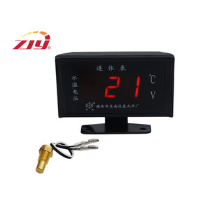 ZJYゲージユニバーサル2機能12v/24v自動車電圧計 + 水温計温度計 - Product Image 1