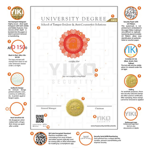 Custom Logo Security Watermark Paper Transcript Document University College Diploma Certificate With Guillochieren And Microtext - Product Image 5