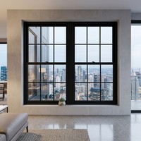 Ventana Moderna Personalizada de Doble Hoja Vertical de Aluminio para Residencias, Ventanas Verticales para Baño, Colores Personalizados Disponibles