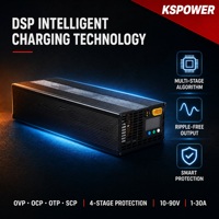 Chargeur de batterie au lithium à tension réglable KSPOWER Factory 2800W 12.6V-88V 3A-30A, intelligent, de bureau, efficacité 90%, garantie 3 ans
