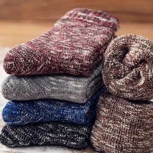 Men's <b>Winter</b> Crew <b>Socks</b> Thick Cotton Mid Calf Thermo Warm Japanese Style Chunky Knit Autumn Long <b>Socks</b> - Product Image 2