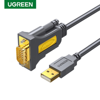 Adaptador USB A a RS232 UGREEN, cable serial DB9 macho de 9 pines con chipset PL2303, cable convertidor RS-232 para computadora de escritorio y portátil