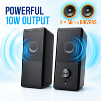Altavoces USB de 10W para Computadora, Altavoces de Escritorio Estéreo de 2.0 Canales, Controlador de 2x50mm, Altavoces Multimedia con Cable para PC, Laptop, Tablet