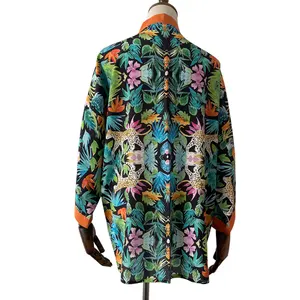 Custom Designs Afdrukken Zijde Cardigan Kimono Stijl Gewaad Dames Jurk Groothandel