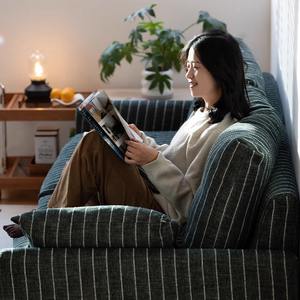 Canapé en tissu nordique trois places, revêtement en velours chenille, meubles de salon, idéal pour les petits appartements - Product Image 3