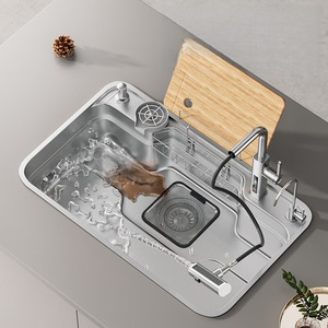 Modern <b>kitchen</b> Japanese-style <b>sink</b> large single-slot dishwashing integrated basin nano stainless steel dishwashing <b>sink</b> - Product Image 3