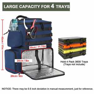 Mochila de Pesca Resistente al Agua con Compartimento Refrigerado Aislado, Almacenamiento para Alimentos y Cebo, Porta Cañas Incluidos - Product Image 2