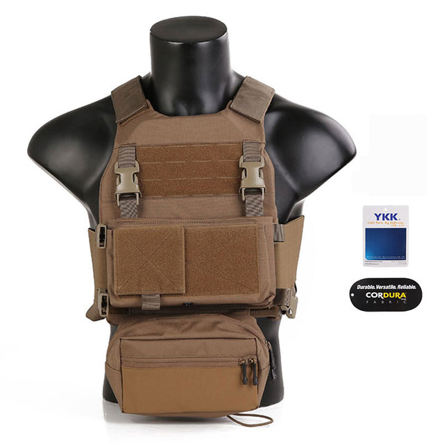 Emersongear Tactical Gear 500D Cordura Nylon Coyote Brown Combat Chest Rig Set Vest With FCS Style