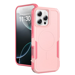 Coque de téléphone pour fille, couleur rose, avec aimant pour <span class=keywords><strong>iPhone</strong></span> 17 16 15 <span class=keywords><strong>14</strong></span> 13 <span class=keywords><strong>Pro</strong></span> <span class=keywords><strong>Max</strong></span>, protection antichoc, pare-chocs, coque <span class=keywords><strong>iPhone</strong></span> - Product Image 1