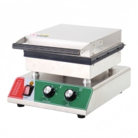 Gaufrier commercial 6 grilles carrées en acier inoxydable antiadhésif 50-300 ℃   Température réglable pour kiosque à café et en-cas