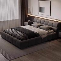 Lit confortable au design moderne avec cadre en bois de pin, tissu en velours, écologique, durable, avec rangement, disponible en tailles simple, double, queen et king.