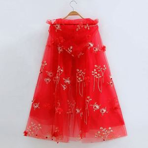 เสื้อผ้าสีแดงสำหรับเด็กผู้หญิงผ้าคลุมไหล่แวววาวสำหรับงานปาร์ตี้ผ้าคลุมไหล่ลายเจ้าหญิงมีเชือกผูกสำหรับเด็กผู้หญิง - Product Image 2