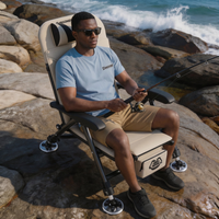 Chaise de pêche pliable réglable avec dossier rétractable - Siège portable multifonctionnel en alliage de titane et acier tungstène pour extérieur camouflage