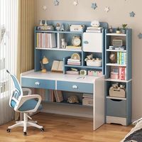 Table d'étude pour étudiants, bureau pour enfants, combinaison de table et de chaise avec bibliothèque, table d'écriture simple pour chambre d'enfant