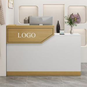 Mostrador de Recepción, Mostrador para Caja y Comercio Minorista, Mesa de Recepción Minimalista de Madera, Muebles de Oficina Personalizables - Product Image 1