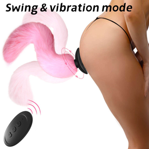 Simüle tilki kuyruk sallanan titreşim Anal <span class=keywords><strong>Plug</strong></span> yetişkin ürünleri çift seks oyuncakları kablosuz uzaktan kumanda Anal seks oyuncakları rol yapma - Product Image 5