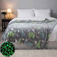 Couverture en flanelle lumineuse double face pour enfants, imprimée de dessins animés, personnalisable