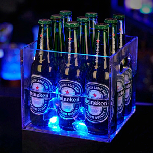 LED Acrylic Wine Bottle Display Stand Illuminated Desk Display Rack for Liquor Store, Bar & Retail Counter - Product Image 1
