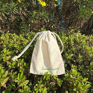 Wholesale Personalized Cotton <b>Drawstring</b> Bag White Cotton <b>Drawstring</b> <b>Pouch</b> With String and Custom Logo - Product Image 2