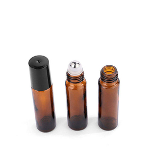 LingKa LK01 10ml Attar Cylinder Steel Glass for <b>Amber</b> Glass Screen Printed Easy Open End Roll Roller Essential Oil <b>Bottle</b> - Product Image 1