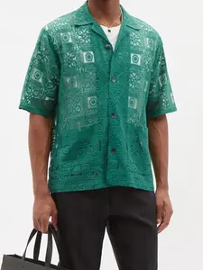 Knopfleiste Shirt neu modisches Freizeithemd OEM individuell hergestellt Kurzarm Freizeit Sommer hochwertige kubanische Kragenspitzen für Herren