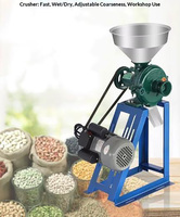 Moulin à grains électrique haute efficacité, machine durable pour broyer le maïs et la farine, avec entonnoir métallique et réglage de la finesse