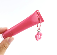Pack Vente Flash 15ml Tube de Gloss à Lèvres en Plastique Rechargeable avec Bouchon à Vis Rose Brun Emballage de Tube à Presser Personnalisé avec Étiquette Privée