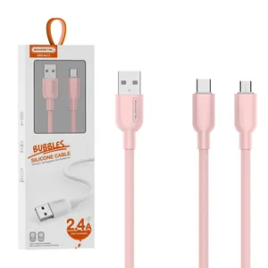 [Somostel 케이블] BJ13 2.4A 울트라 소프트 얼룩 방지 폼 실리콘 USB 데이터 동기화 케이블 파라 Celulares 아이폰 용 Tipo C