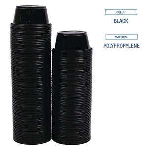 Gobelets jetables en polypropylène noir de 3,25 oz pour soufflés et portions, avec couvercle, pour collations et boissons, 2 500/garniture - Product Image 5