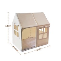 Tente pour animaux de compagnie en tissu avec structure en PVC pour chats et chiens, design coréen blanc pur, maison tendance