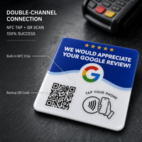 NFC-карта для оценки, динамический QR-код, Google NTAG215, высокотемпературная клейкая прямоугольная наклейка из ПВХ для стола