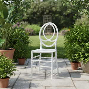 Kursi Makan Plastik PP Chivari Putih Modern, Dapat Ditumpuk, untuk Restoran, Taman, Pesta, Hotel, Pernikahan - Ramah Lingkungan - Product Image 1