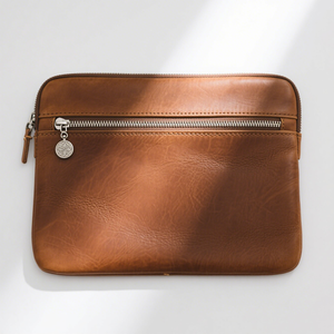 Funda para portátil de piel auténtica y auténtica de primera calidad personalizada del fabricante con cierre de cremallera y <span class=keywords><strong>forro</strong></span> suave para <span class=keywords><strong>MacBook</strong></span> <span class=keywords><strong>Pro</strong></span> Air - Product Image 2