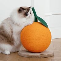 Griffoir pour chat orange en sisal, vertical, 42 cm, résistant à la corrosion, pour chats d'intérieur et chatons, avec boule à griffer