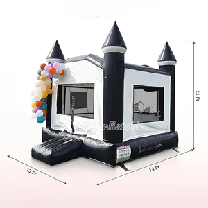 <span class=keywords><strong>Castillo</strong></span> Inflable Blanco y Negro <span class=keywords><strong>de</strong></span> Nuevo Diseño con Tobogán para Niños, para Fiestas en <span class=keywords><strong>el</strong></span> Patio Trasero, <span class=keywords><strong>de</strong></span> Grado Comercial - Product Image 6