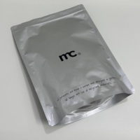 Sachet refermable personnalisé avec logo, pochette verticale à fermeture éclair argentée pour vêtements, T-shirts, emballage Ziplock avec logo, sac en aluminium brillant