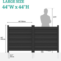 JH-Mech Clôture d'extérieur personnalisée pour climatiseur, avec persiennes horizontales 44" L x 44" H, montage facile et piquets métalliques