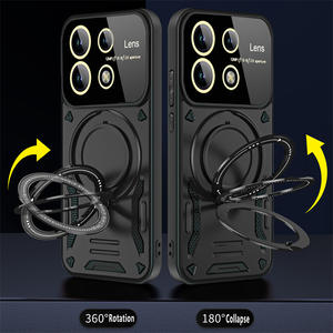 Étui de protection magnétique pour Xiaomi Redmi Note 13R 13 Pro+ 13 12 11 Pro <span class=keywords><strong>Poco</strong></span> M6 Pro Protection de l'objectif de l'appareil photo Support rotatif Coque arrière - Product Image 4