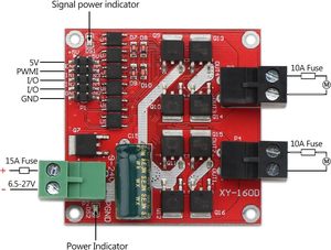 <span class=keywords><strong>L298</strong></span> Dual H Bridge Motor <span class=keywords><strong>PWM</strong></span> Controller Board DC 6.5V-27V 7A 12V 24V Moteur électrique industriel 160W 160W Régulateur Board pour - Product Image 3