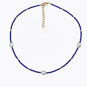 <strong>Boho</strong> Style Handmade Blue Bead <strong>Necklace</strong> Summer Blue Turquoise Beach <strong>Necklace</strong> for Woman - Product Image 6