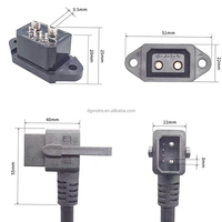 2 + 4 Tête de charge pour véhicule électrique Standard Pure Copper Lithium-Ion Battery Male Female Connector Plug 50A Charging Wire PC
