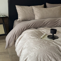 Ensemble de couette en jacquard 100% coton, style européen, luxe, couleur unie, tissage texturé, literie de qualité supérieure, ensemble de literie personnalisé Oeko-Tex