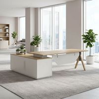 Muebles de Oficina Comerciales Personalizados, Escritorio Ejecutivo de Lujo en Forma de L, Diseño Moderno para Jefe, Director Ejecutivo o Gerente