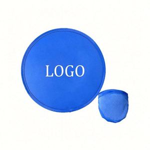 Disque volant souple pour animaux de compagnie avec logo personnalisé imprimé, éventail pliable rond en nylon flexible avec pochette assortie - Product Image 1