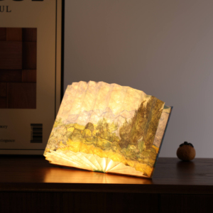 Lampe créative pliante en papier Décorations <span class=keywords><strong>de</strong></span> champ <span class=keywords><strong>de</strong></span> blé <span class=keywords><strong>Dessin</strong></span> Matériau en bois Contrôle tactile Recharge USB Éclairage parfait - Product Image 6