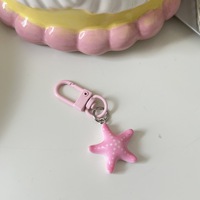 Ensemble de porte-clés en résine sur le thème des animaux marins mignons, breloques pour sacs Kawaii : Dauphin, Méduse, Coquillage, Étoile de mer, Queue de sirène pour filles