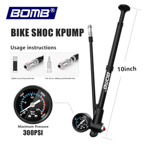 ปั๊มลมจักรยาน BOMB พร้อมเกจวัดแรงดัน 130-160PSI เครื่องเติมลมแรงดันสูงแบบแมนนวลสำหรับการปั่นจักรยาน - Product Image 3