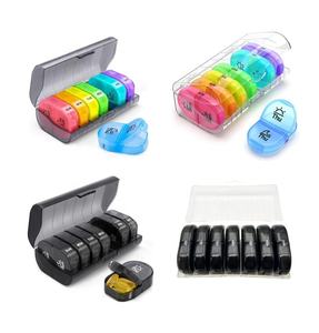 Pastillero Semanal de 7 Días con 14 Compartimentos, Negro, Organizador de Pastillas, Portátil, de Plástico, con Compartimentos para Día y Noche, Venta al por Mayor - Product Image 5