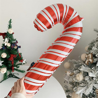 Fournitures pour fêtes de Noël, ballons en feuille d'aluminium en forme de canne à sucre géante, décorations de fêtes pour enfants, accessoires de décoration pour cadeaux de Noël et du Nouvel An
