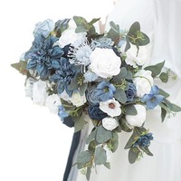 Ensemble de fleurs artificielles en soie (une boîte) DIY Bouquet de mariée pour mariage Centre de table Décoration florale